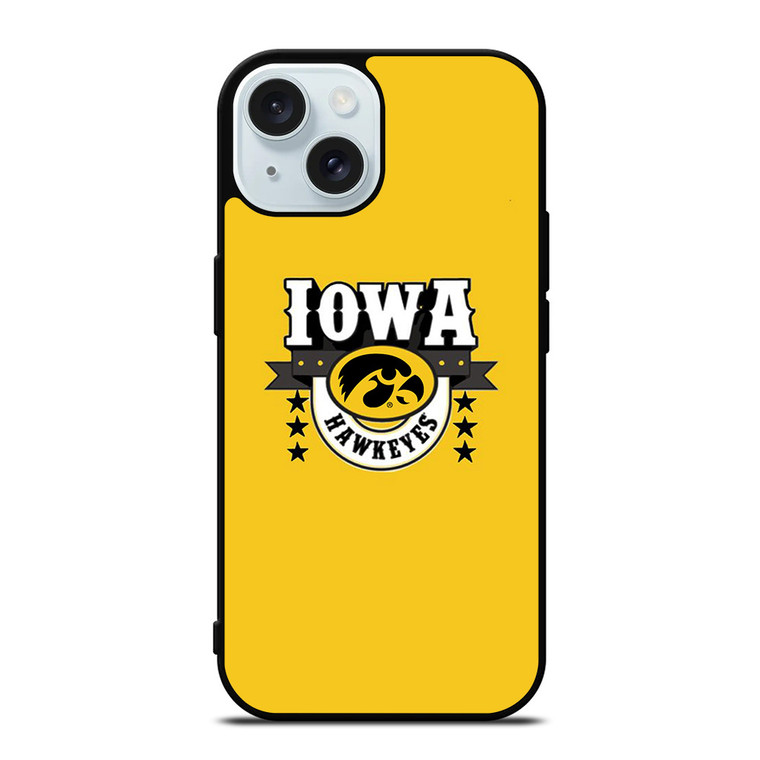 IOWA HAWKEYES LOGO UNIVERSITY BASKETBALL TEAM iPhone 15 Case Cover