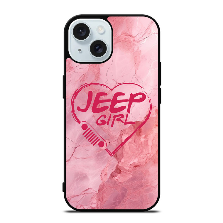 JEEP GIRL LOGO LOVE MARBLE iPhone 15 Case Cover