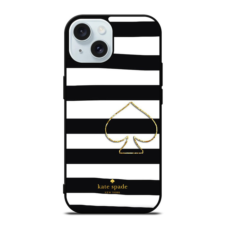 KATE SPADE NEW YORK BLACK STRIPES iPhone 15 Case Cover