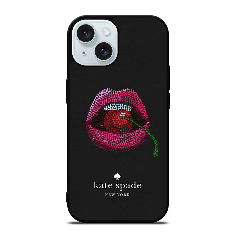 KATE SPADE NEW YORK LIPS AND CHERRY iPhone 15 Case Cover