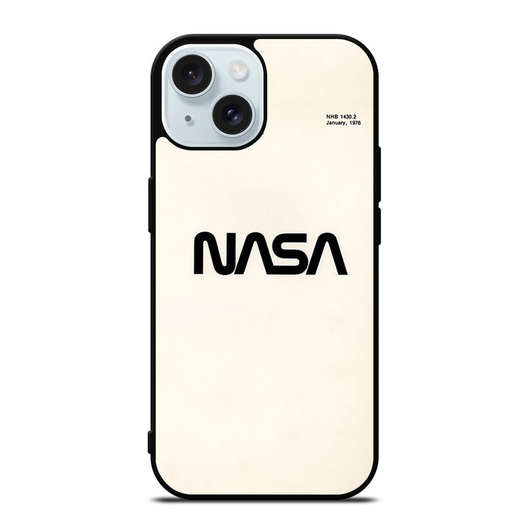 NASA LOGO WHITEI CON iPhone 15 Case Cover