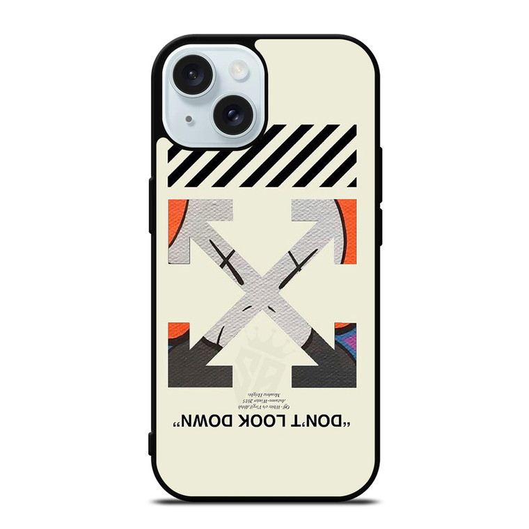OFF WHITE KAWS LOGO DONT LOOK DOWN iPhone 15 Case Cover