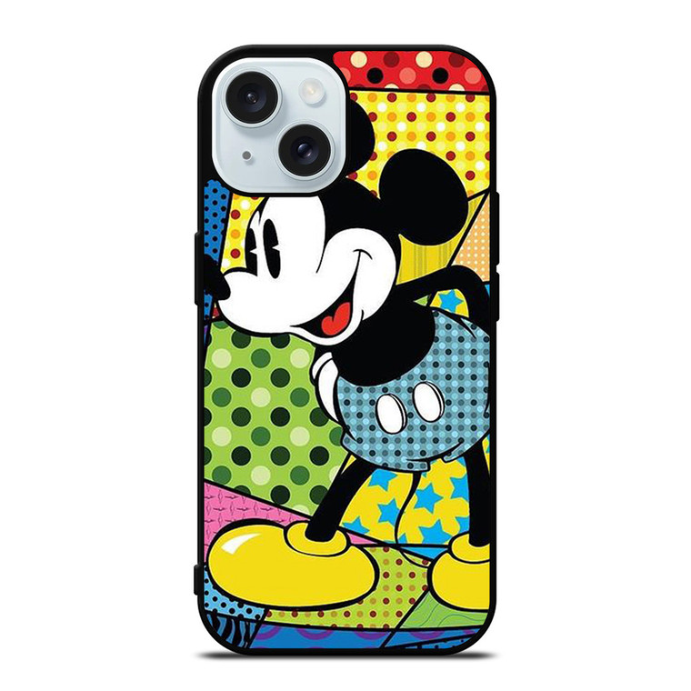ROMERO BRITTO MICKEY MOUSE ART iPhone 15 Case Cover