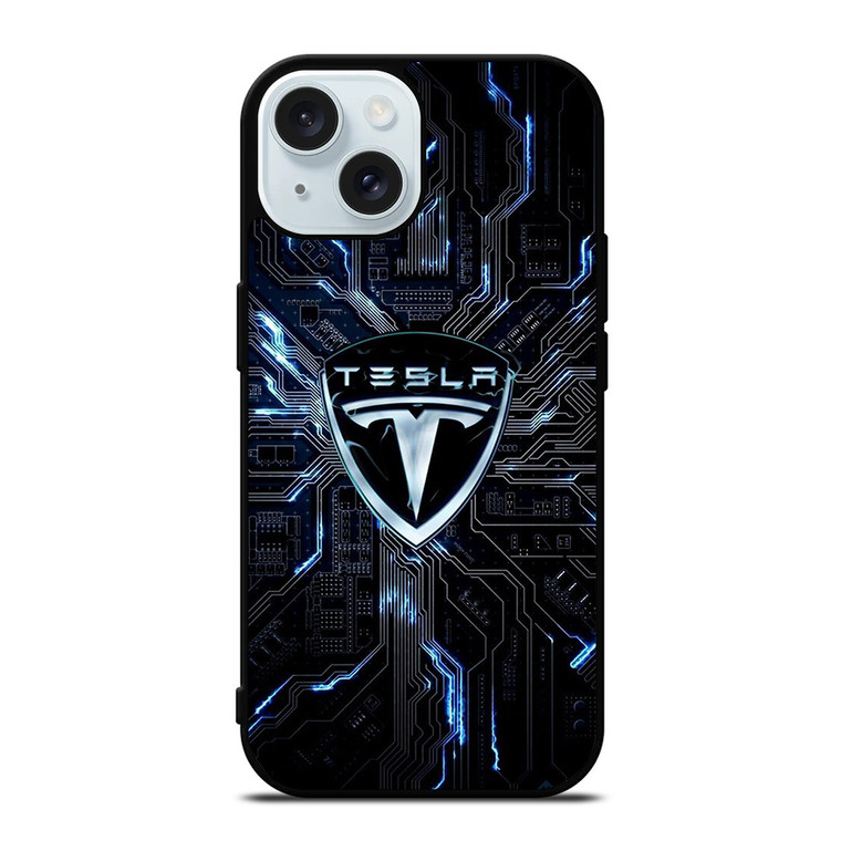 TESLA ELECTRIC CAR LOGO iPhone 15 Case Cover