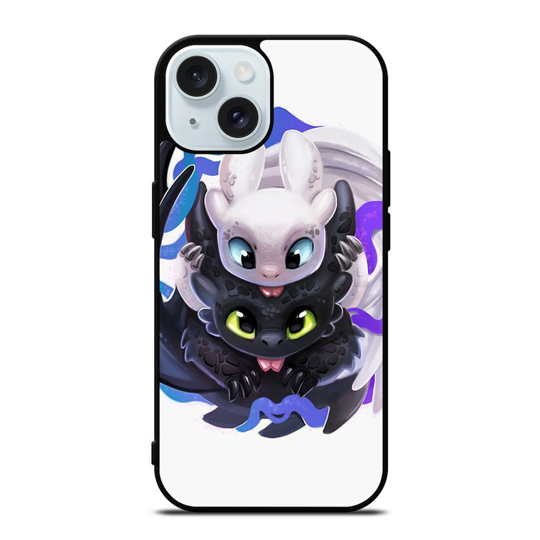 TOOTHLESS AND LIGHTFURY HOW TO TRAIN YOUR DRAGON iPhone 15 Case Cover TOOTHLESS AND LIGHTFURY HOW TO TRAIN YOUR DRAGON iPhone 15 Case Cover