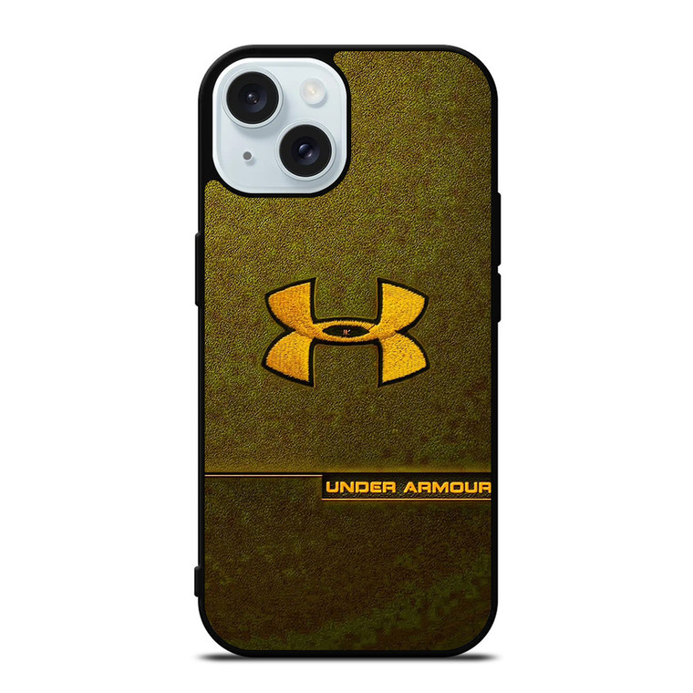 UNDER ARMOUR LOGO EMBROIDERY YELLOW iPhone 15 Case Cover UNDER ARMOUR LOGO EMBROIDERY YELLOW iPhone 15 Case Cover