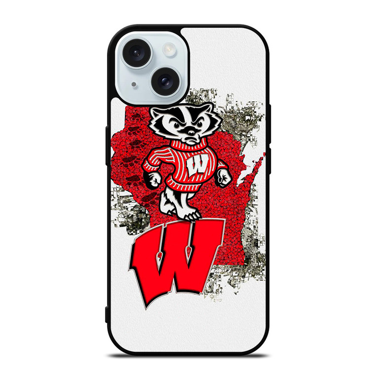 WISCONSIN BADGERS UNIVERSITY FOOTBALL LOGO iPhone 15 Case Cover