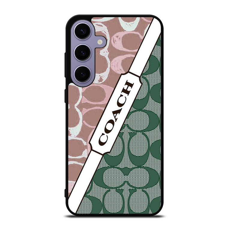 COACH NEW YORK LOGO PINK GREEN PATTERN ICON Samsung Galaxy S24 Plus Case Cover