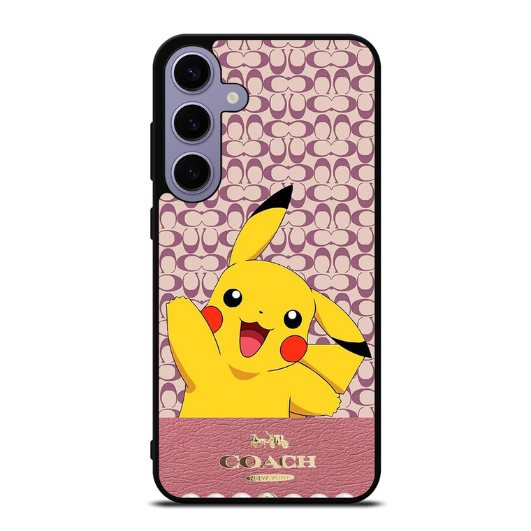COACH NEW YORK LOGO PINK X PIKACHU POKEMON Samsung Galaxy S24 Plus Case Cover