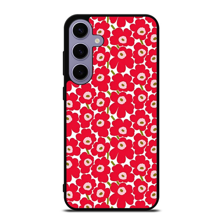 MARIMEKO PATTERN RED POPPY FLOWER Samsung Galaxy S24 Plus Case Cover