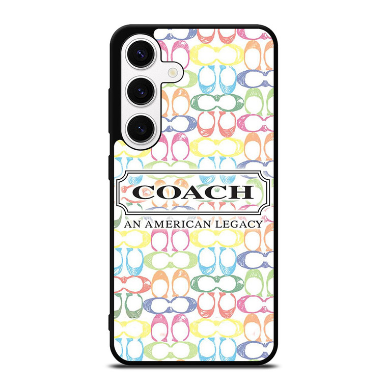 COACH NEW YORK LOGO AMERICAN LEGACY COLORFUL PATTERN Samsung Galaxy S24 Case Cover
