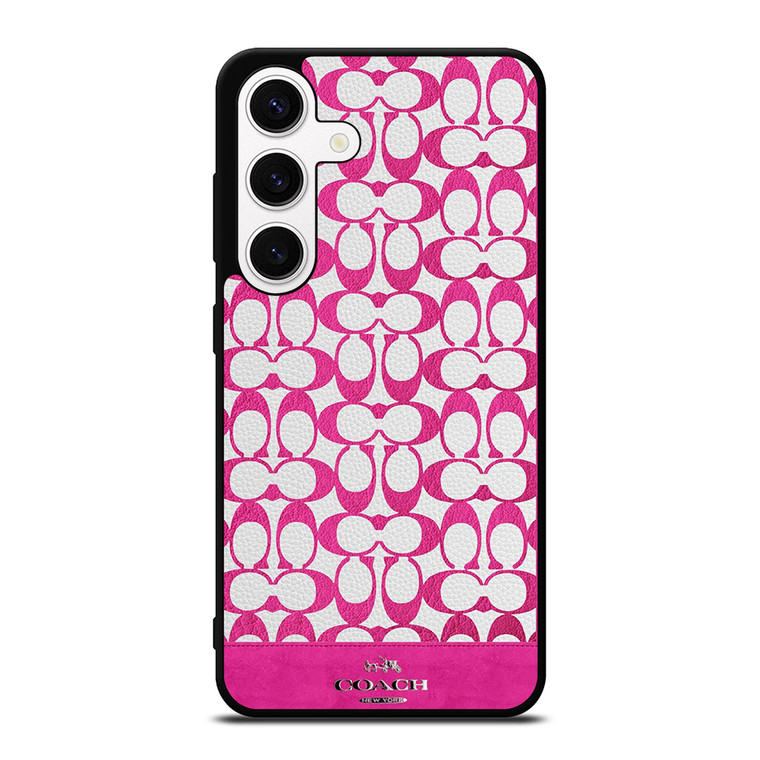 COACH NEW YORK LOGO PATTERN PINK EMBLEM Samsung Galaxy S24 Case Cover