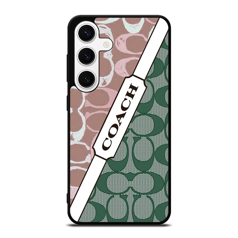 COACH NEW YORK LOGO PINK GREEN PATTERN ICON Samsung Galaxy S24 Case Cover