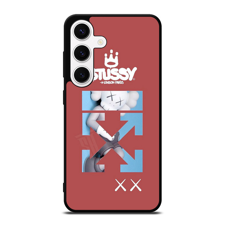 OFF WHITE STUSSY KAWS LOGO Samsung Galaxy S24 Case Cover