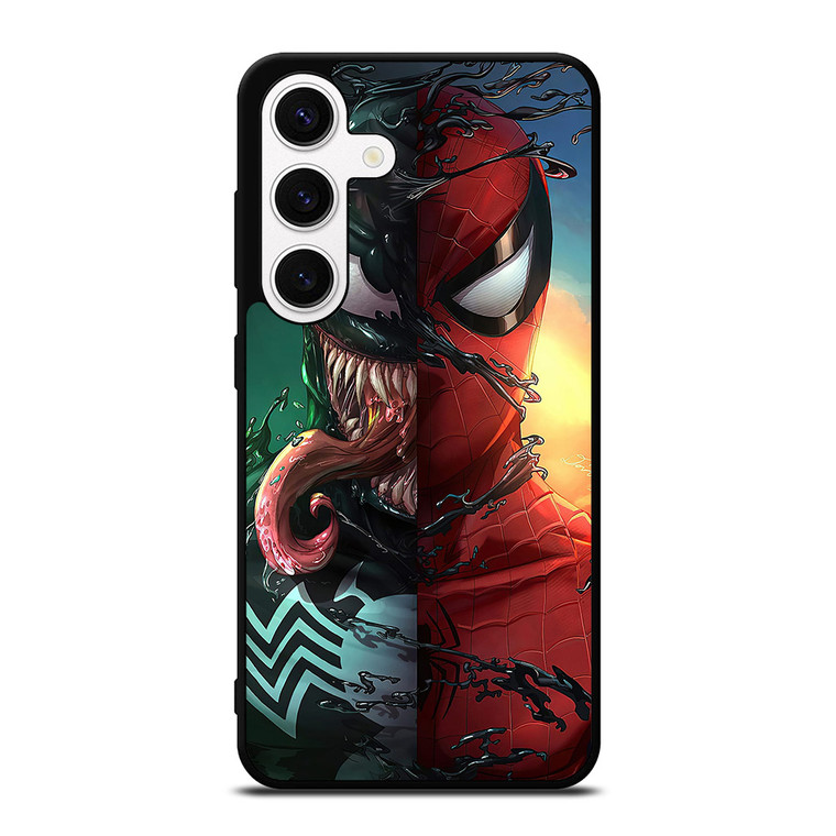 VENOM V SPIDERMAN FACE SUPERHERO MARVEL COMICS Samsung Galaxy S24 Case Cover