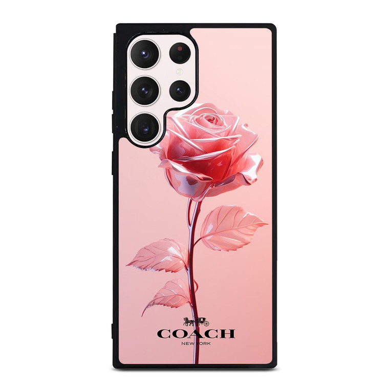 COACH NEW YORK PINK ROSE Samsung Galaxy S23 Ultra Case Cover