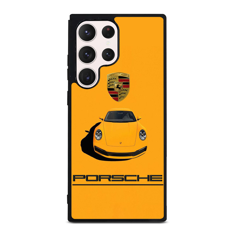 PORSCHE CAR LOGO YELLOW Samsung Galaxy S23 Ultra Case Cover PORSCHE CAR LOGO YELLOW Samsung Galaxy S23 Ultra Case Cover