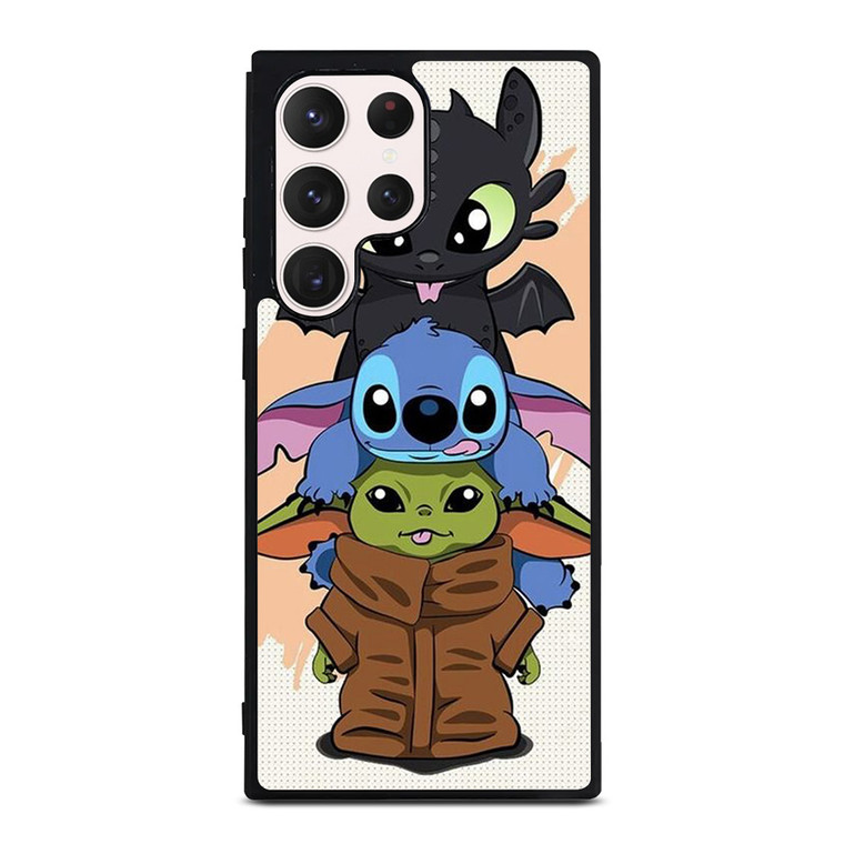 TOOTHLESS STITCH BABY YODA CUTE CARTOON Samsung Galaxy S23 Ultra Case Cover