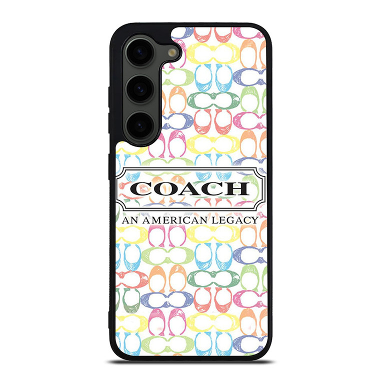 COACH NEW YORK LOGO AMERICAN LEGACY COLORFUL PATTERN Samsung Galaxy S23 Plus Case Cover