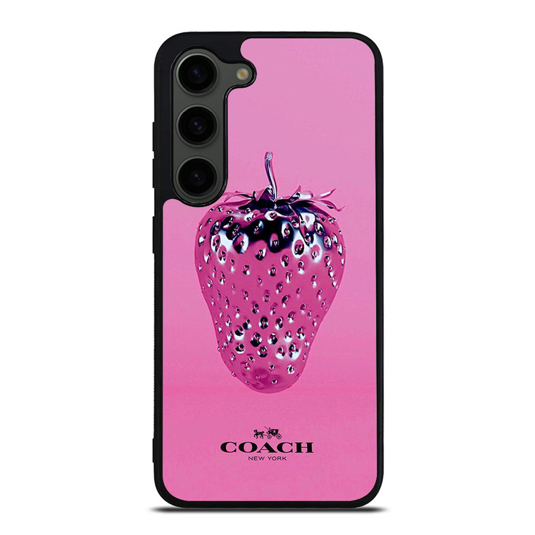 COACH NEW YORK LOGO SILVER STRAWBERRY ICON Samsung Galaxy S23 Plus Case Cover