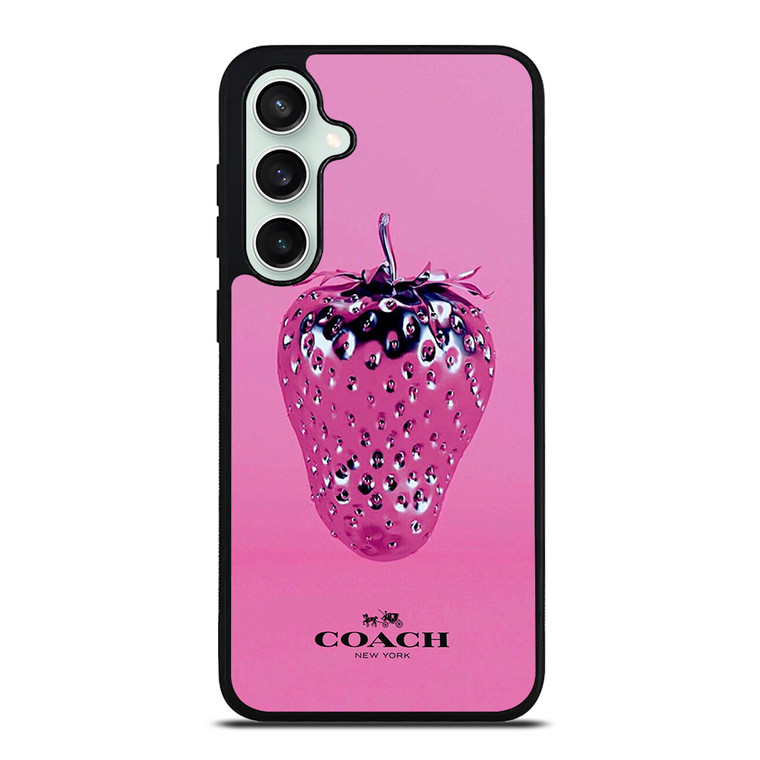 COACH NEW YORK LOGO SILVER STRAWBERRY ICON Samsung Galaxy S23 FE Case Cover