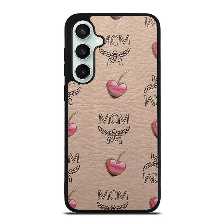 MCM LOVE CHERRIES BROWN LEATHER Samsung Galaxy S23 FE Case Cover