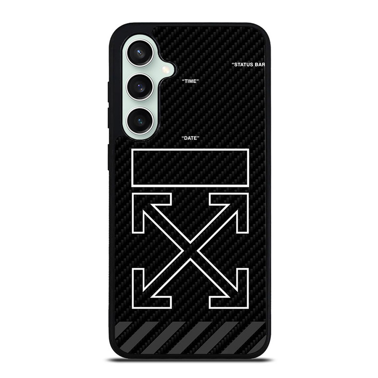 OFF WHITE LOGO TIME DATE CARBON Samsung Galaxy S23 FE Case Cover