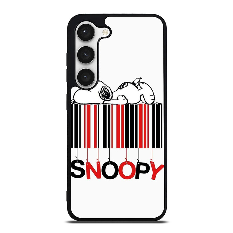 SNOOPY THE PEANUTS CARTOON BARCODE Samsung Galaxy S23 Case Cover