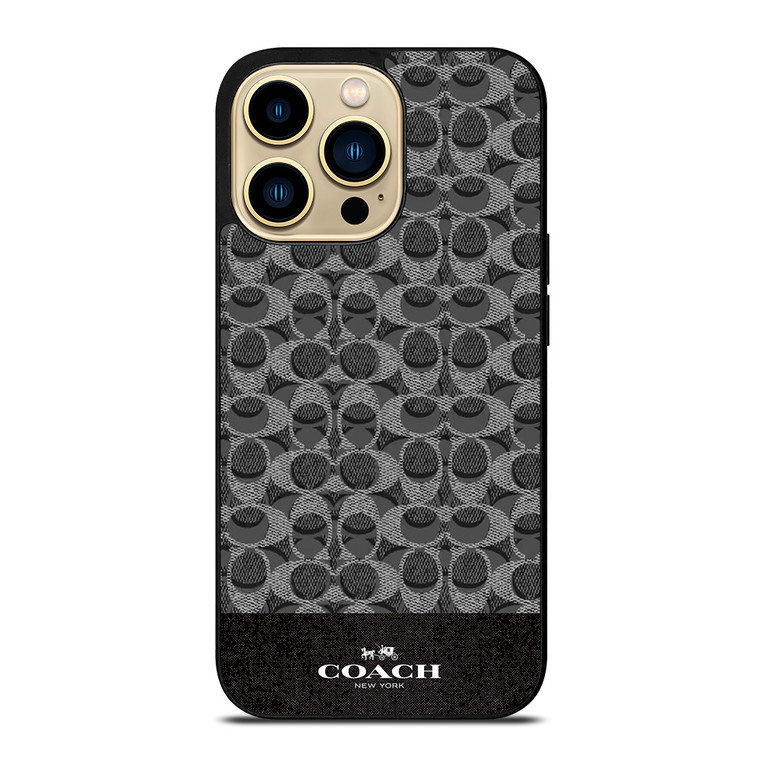 COACH NEW YORK LOGO DARK GREY iPhone 14 Pro Max Case Cover