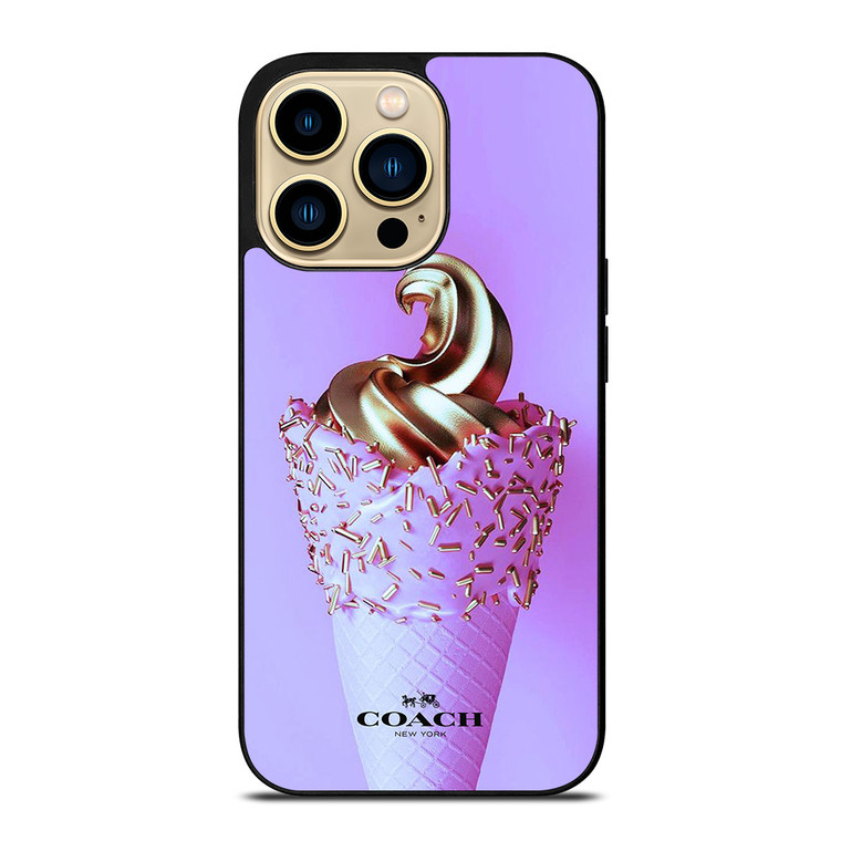 COACH NEW YORK LOGO GOLDEN ICE CREAM ICON iPhone 14 Pro Max Case Cover