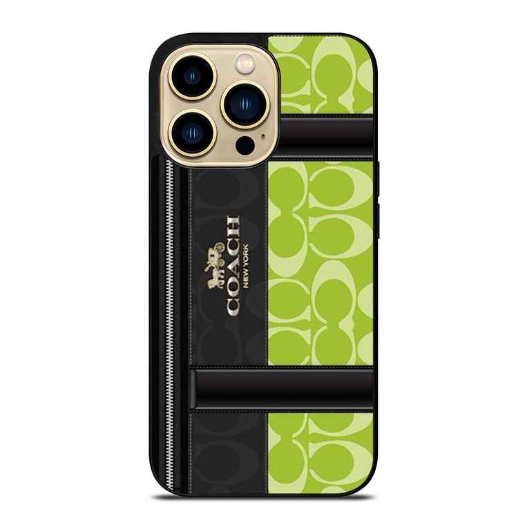 COACH NEW YORK LOGO GREEN BAG iPhone 14 Pro Max Case Cover