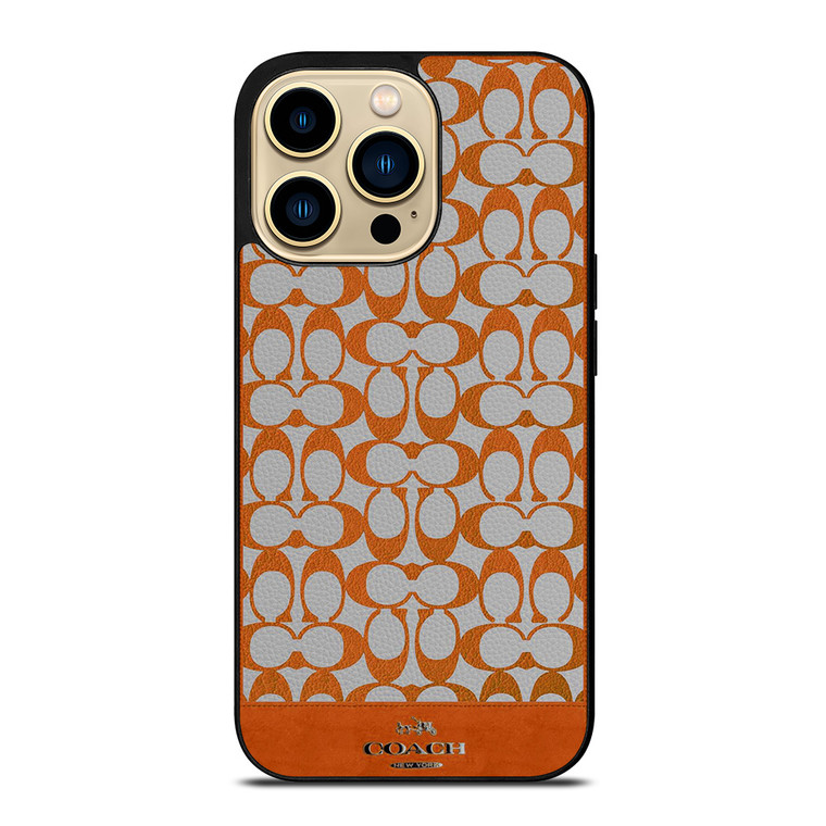 COACH NEW YORK LOGO PATTERN ORANGE EMBLEM iPhone 14 Pro Max Case Cover