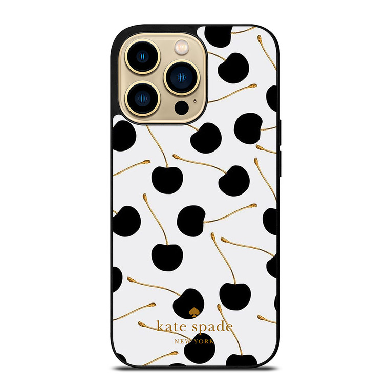 KATE SPADE NEW YORK LOGO BLACK CHERRIES iPhone 14 Pro Max Case Cover