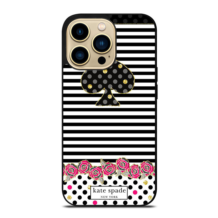 KATE SPADE NEW YORK LOGO STRIPES POLKADOTS iPhone 14 Pro Max Case Cover