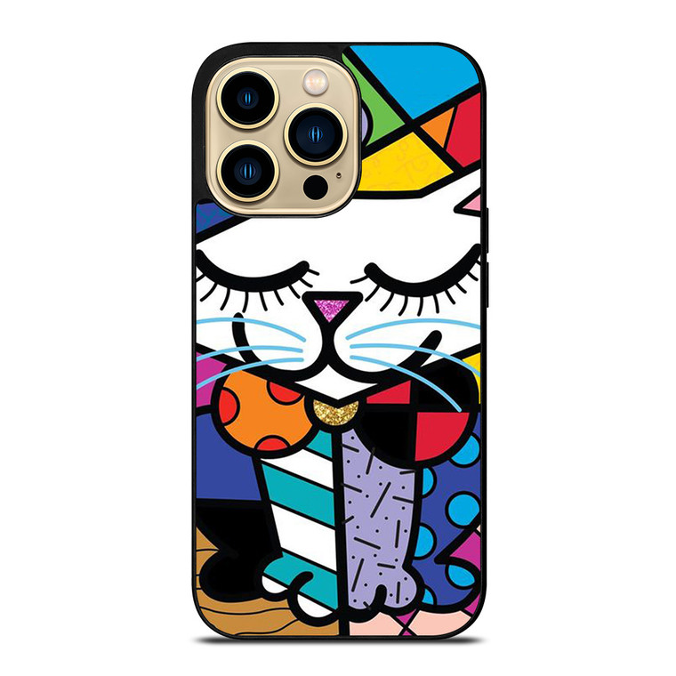 ROMERO BRITTO SERENE CAT ART iPhone 14 Pro Max Case Cover