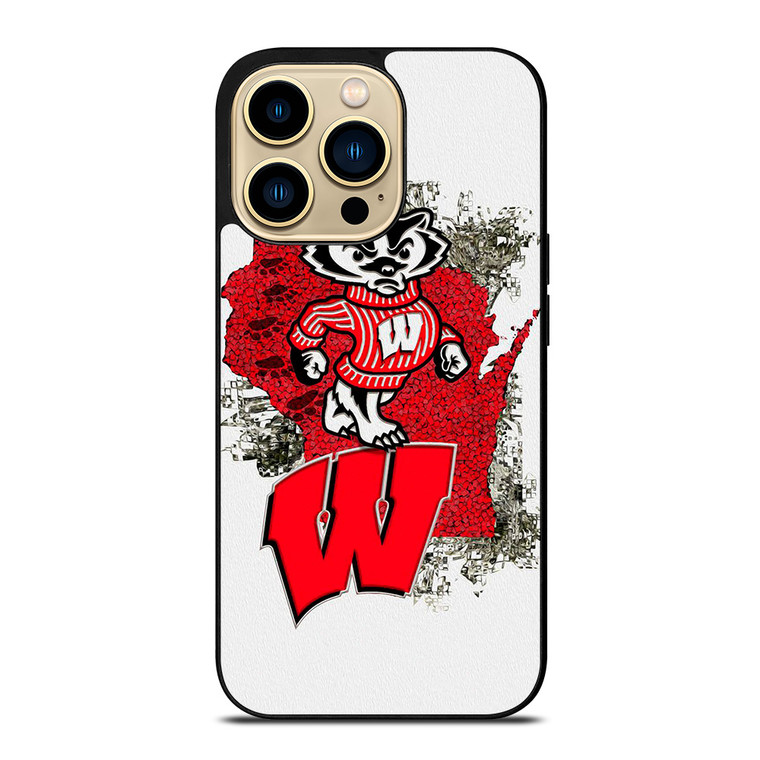 WISCONSIN BADGERS UNIVERSITY FOOTBALL LOGO iPhone 14 Pro Max Case Cover