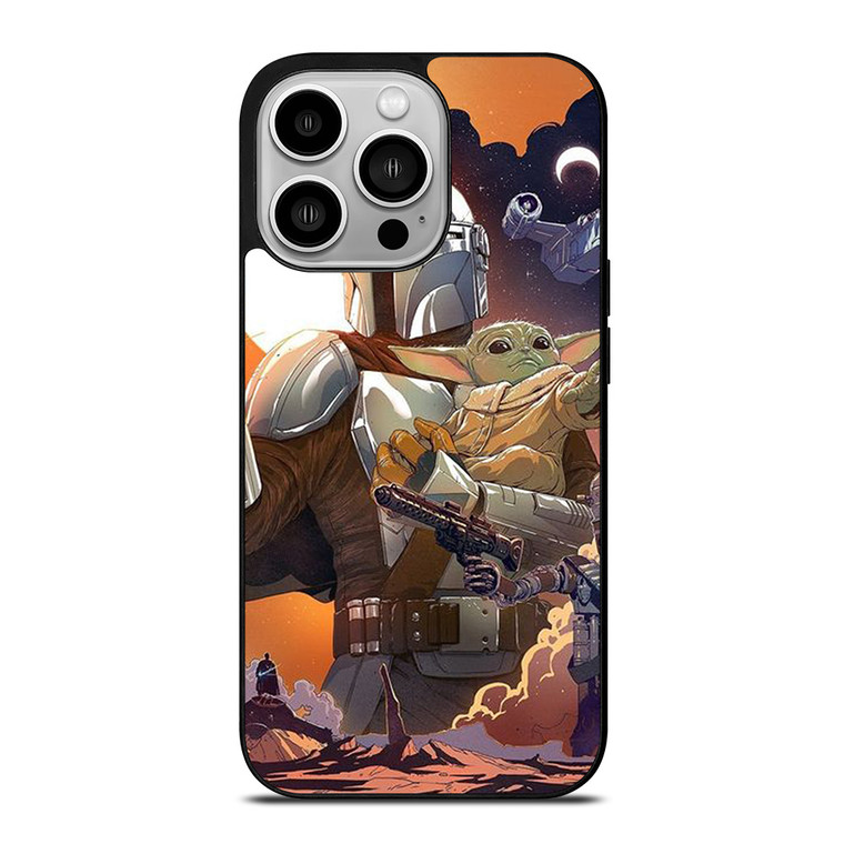 BABY YODA AND MANDALORIAN STAR WARS iPhone 14 Pro Case Cover