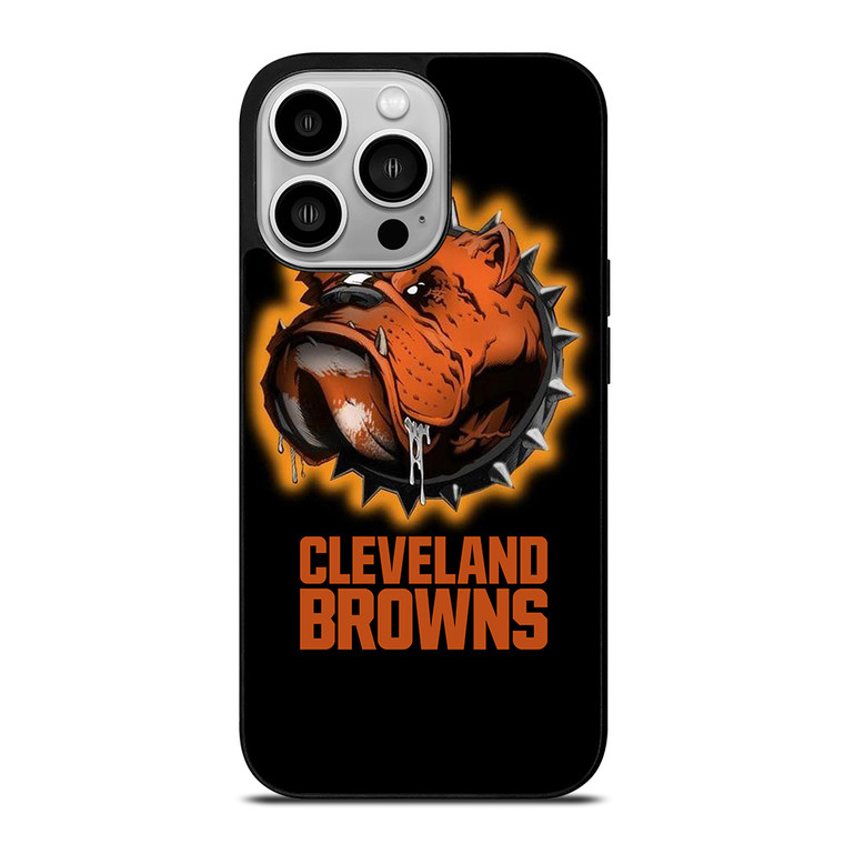 CLEVELAND BROWNS FOOTBALL LOGO DAWG POUND MASCOT iPhone 14 Pro Case Cover