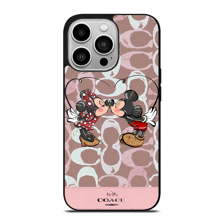 COACH NEW YORK LOGO MICKEY MINNIE MOUSE DISNEY KISS iPhone 14 Pro Case Cover
