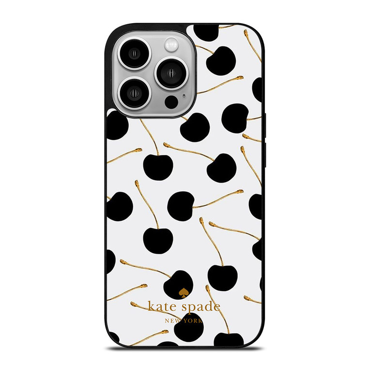 KATE SPADE NEW YORK LOGO BLACK CHERRIES iPhone 14 Pro Case Cover