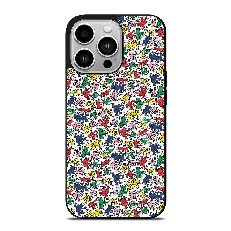 KEITH HARING ART COLORFUL FIGURES iPhone 14 Pro Case Cover