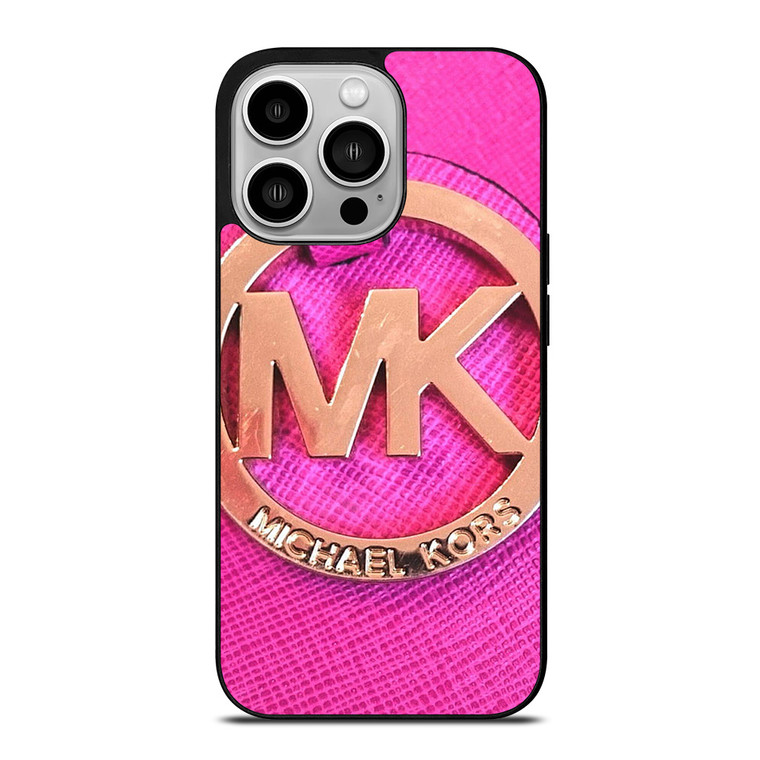 MICHAEL KORS MK LOGO PINK GOLD EMBLEM iPhone 14 Pro Case Cover
