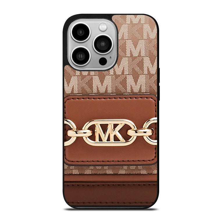 MK MICHAEL KORS LOGO BROWN BAG iPhone 14 Pro Case Cover