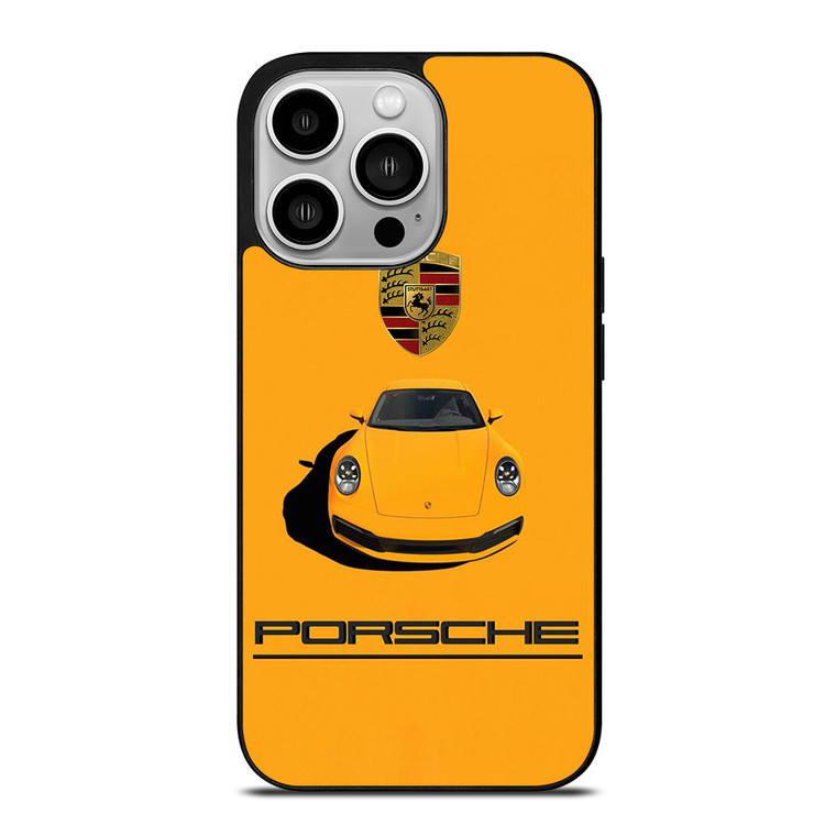 PORSCHE CAR LOGO YELLOW iPhone 14 Pro Case Cover