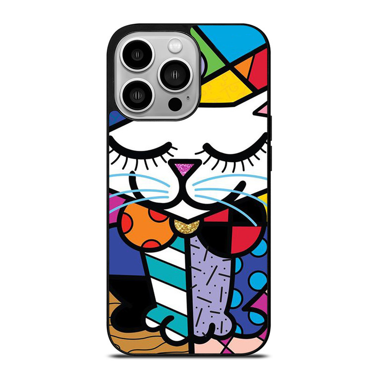 ROMERO BRITTO SERENE CAT ART iPhone 14 Pro Case Cover ROMERO BRITTO SERENE CAT ART iPhone 14 Pro Case Cover