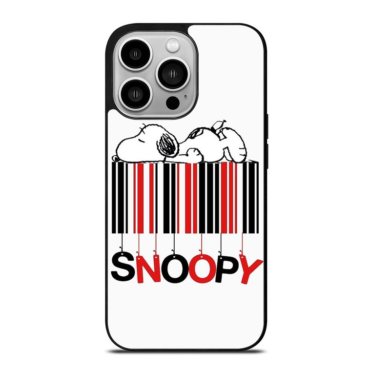 SNOOPY THE PEANUTS CARTOON BARCODE iPhone 14 Pro Case Cover