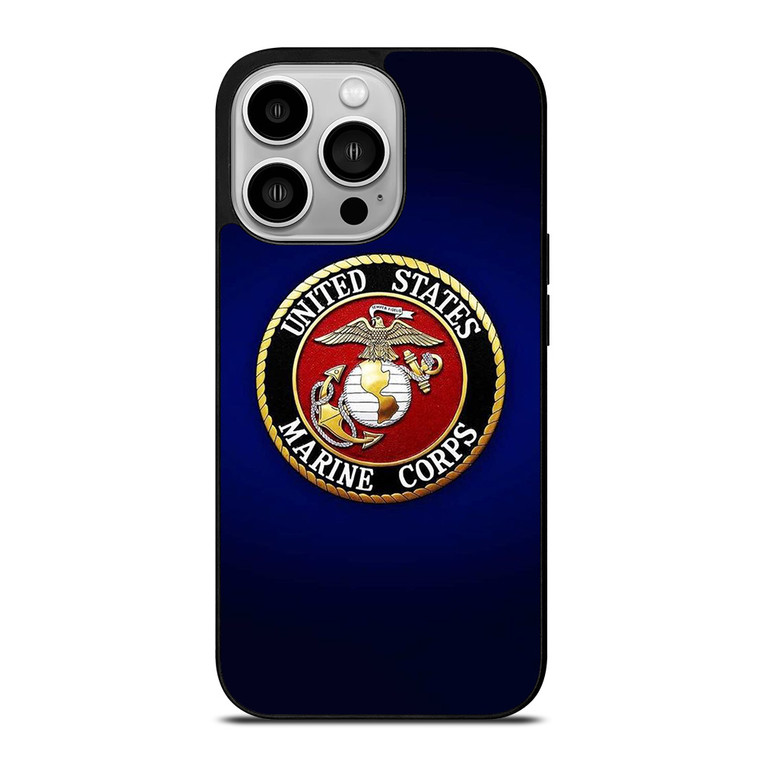 UNITED STATES US MARINE CORPS LOGO BLUE iPhone 14 Pro Case Cover