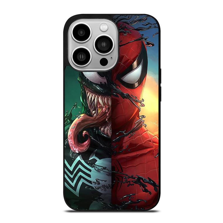 VENOM V SPIDERMAN FACE SUPERHERO MARVEL COMICS iPhone 14 Pro Case Cover