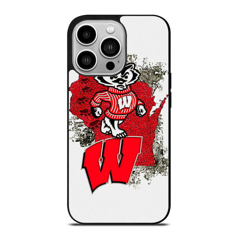 WISCONSIN BADGERS UNIVERSITY FOOTBALL LOGO iPhone 14 Pro Case Cover