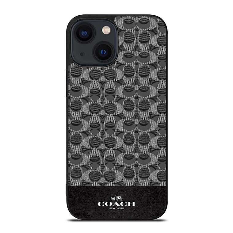 COACH NEW YORK LOGO DARK GREY iPhone 14 Plus Case Cover